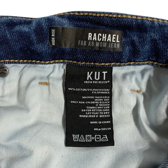 Kut From The Kloth Rachael Mom Jeans High Rise Fab Ab Button Fly Ankle Womens 12 - Picture 8 of 8